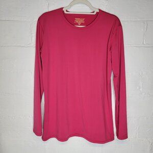 ThermaJane Women's XXL Shirt Top Fleece Lined Base Layer Pink